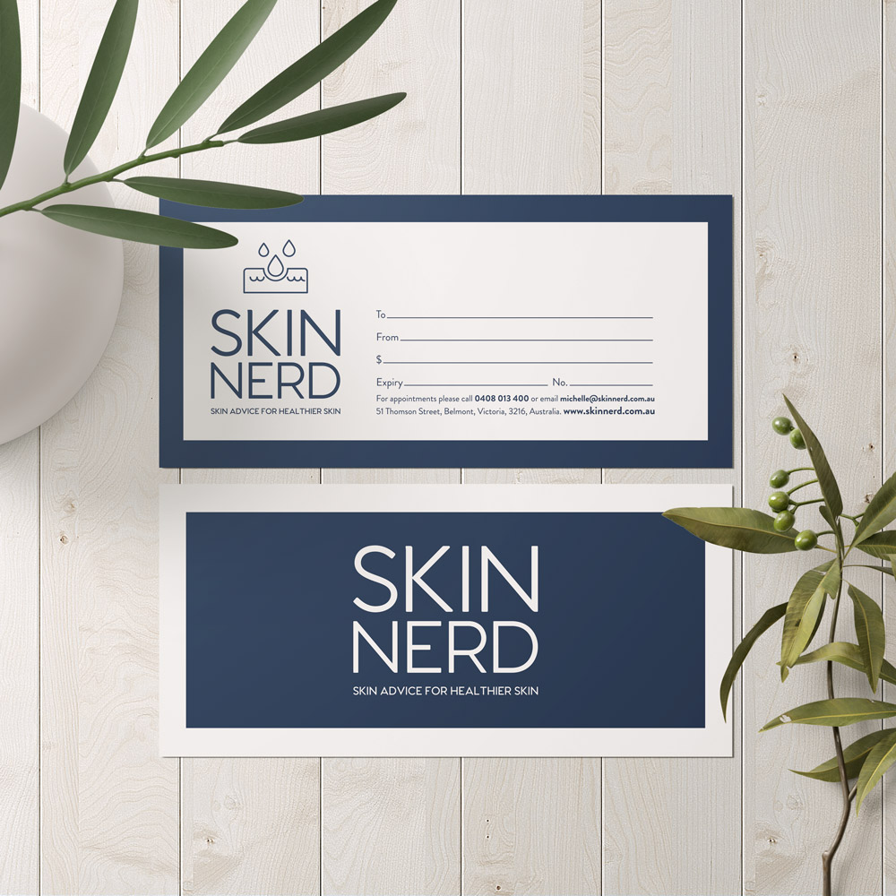 Skin Nerd Gift Voucher Design